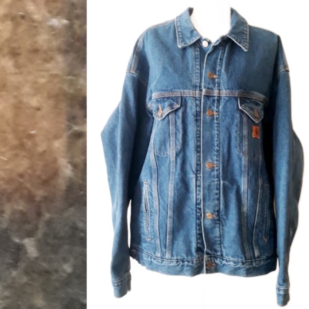 Vintage Carhartt Denim Trucker's Jacket - X-Large Tall Blanket Lined Jean Jacket